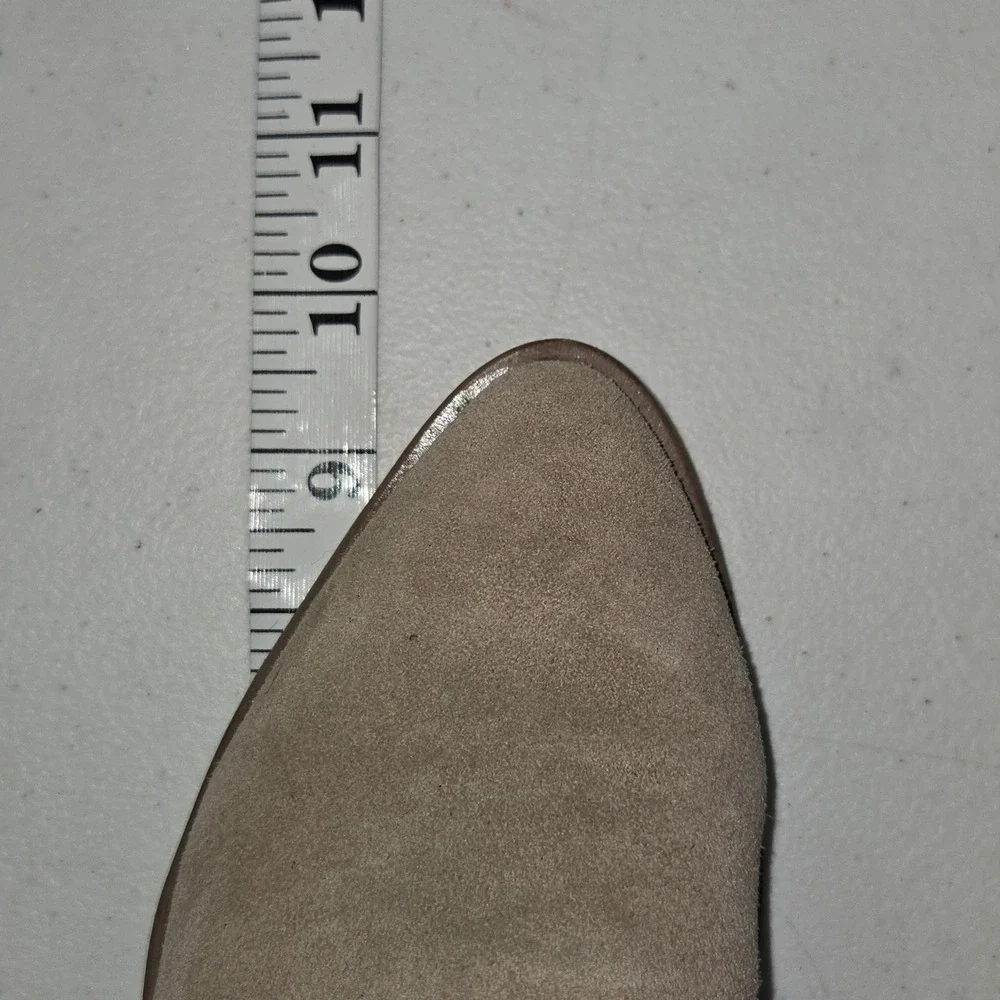 Sole Society Womens 7.5 Taupe Suede Braided Ankle Booties Pointed Toe AC445